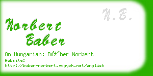 norbert baber business card